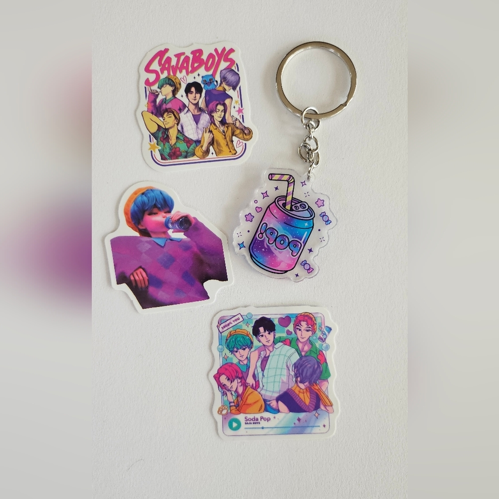 Kpop Demon Hunters Saja boys Soda Pop keyring